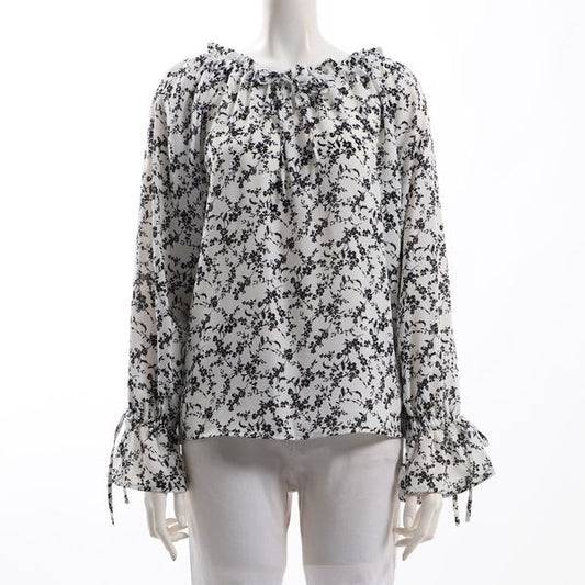 花柄リボンブラウス