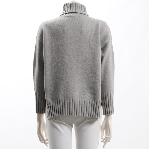 ドロップショルダータートルネックニット