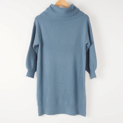 ふんわり袖タートルネックワンピース