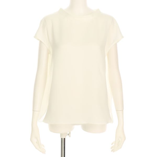 プチハイネックスタンドカラーブラウス