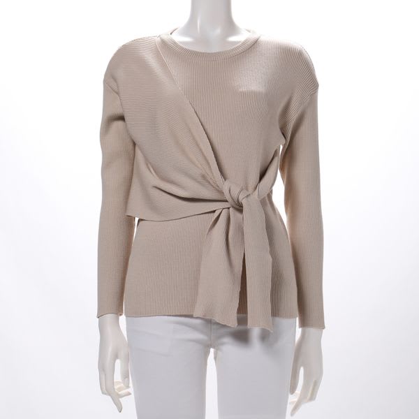 フロント結びデザインリブニット