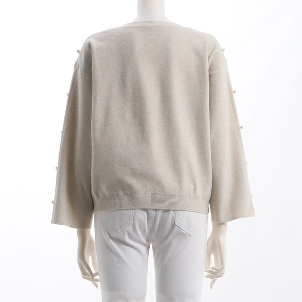 サイドパールスリーブニットプルオーバー