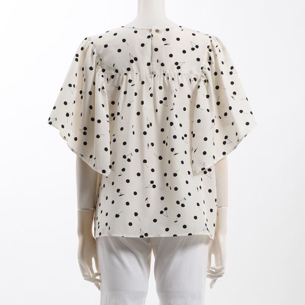 さくらんぼドットフレアスリーブブラウス