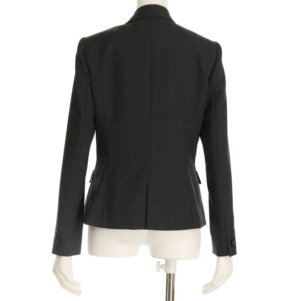 チェック柄一つボタンジャケット