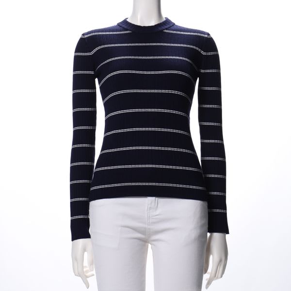 ボーダーリブニットプルオーバー