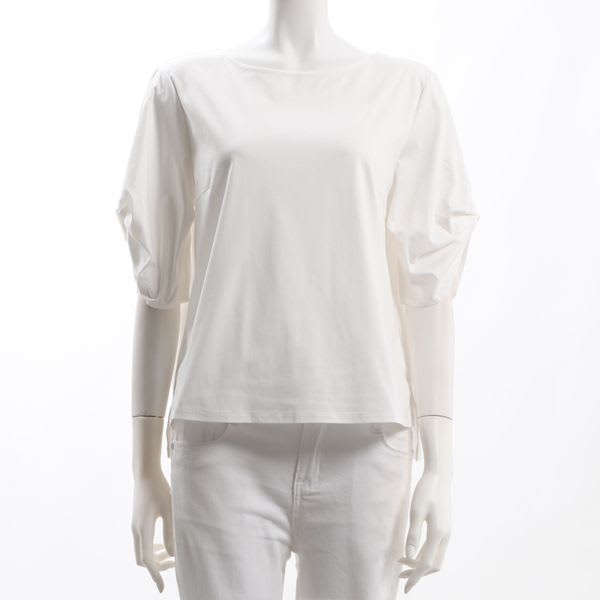 お袖デザインラウンドネックカットソー