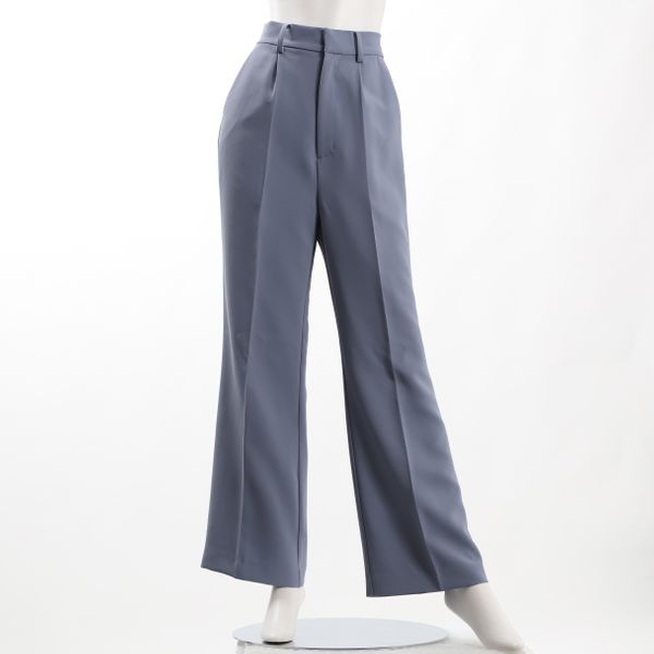 しわになりにくいストレッチツイルワイドパンツ