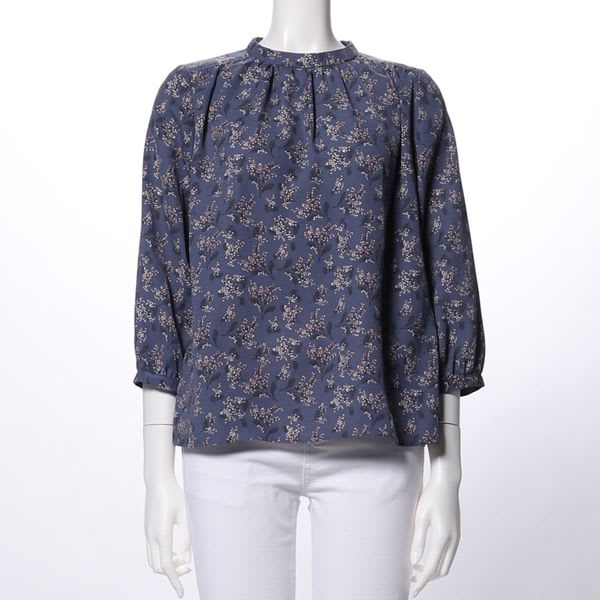 スタンドカラー花柄シャツ