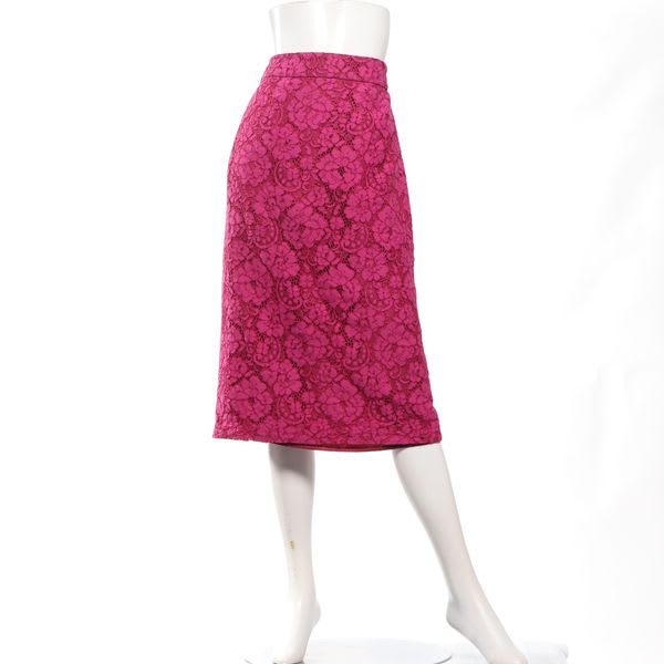 配色レースタイトスカート