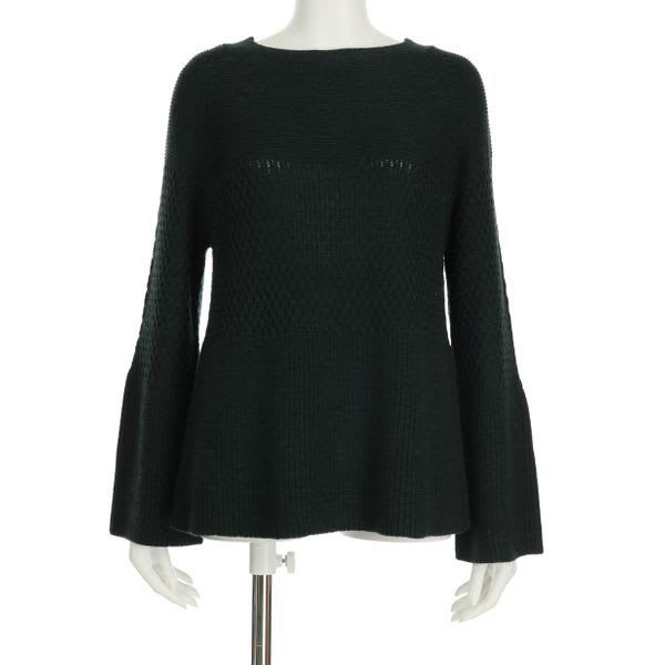 デザイン編み切り替えニット