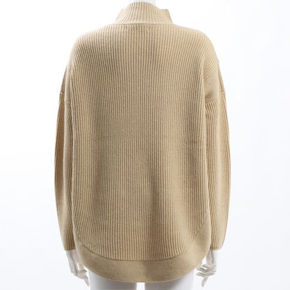 裾デザインハイネックニット