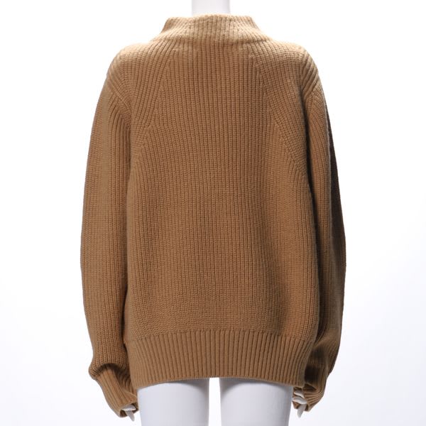 畦編みオフネックニット