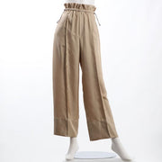 シルク調合繊ツイルセミワイドパンツ