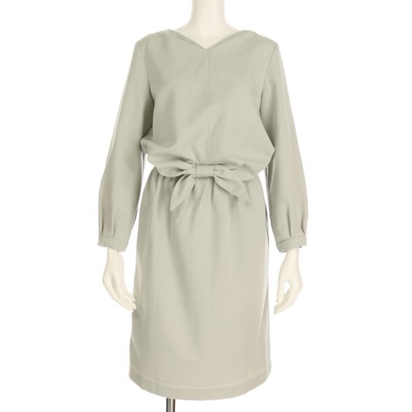 フロントリボンタックワンピース