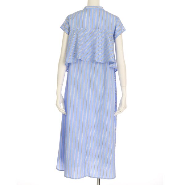 ストライプ柄シャツワンピース