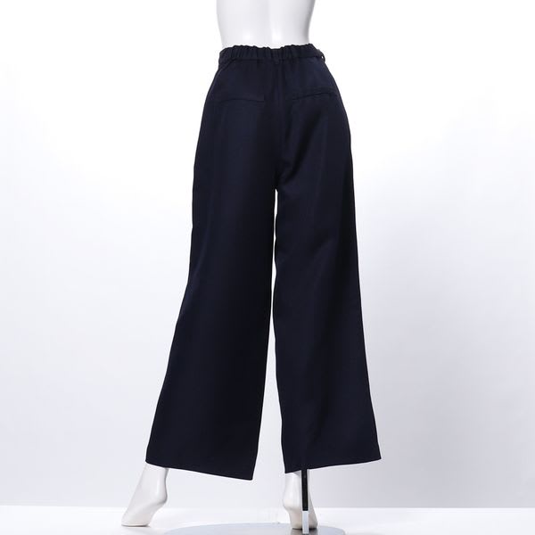 シャンブレーカルゼタック入りワイドパンツ