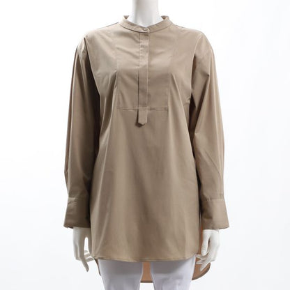 ブザム切り替えバンドカラーブラウス