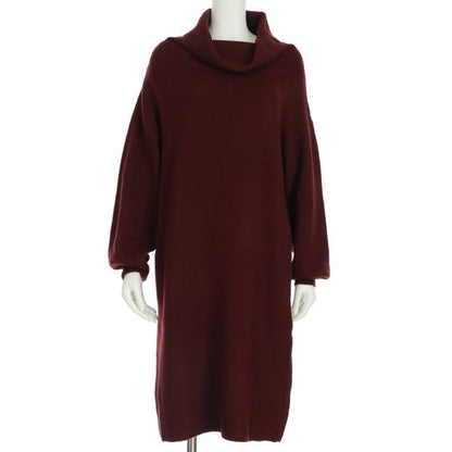 オフタートルネックニットワンピース