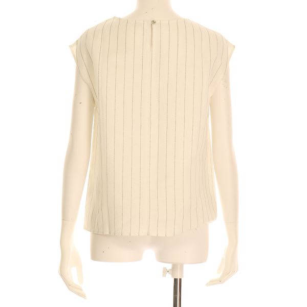 リネン調クルーネックノースリーブブラウス