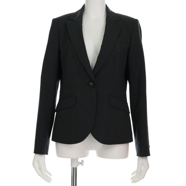 チェック柄一つボタンジャケット