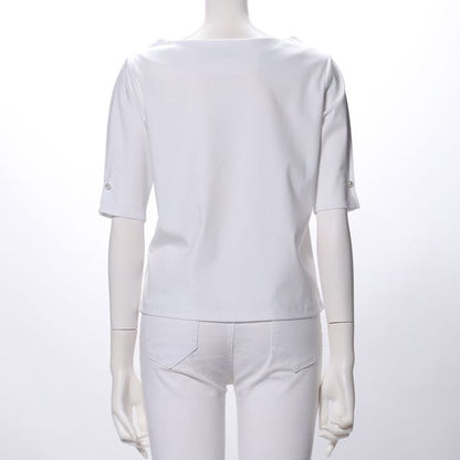 袖パールボートネックカットソー