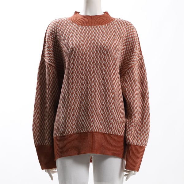 デザイン編みドロップショルダーニット