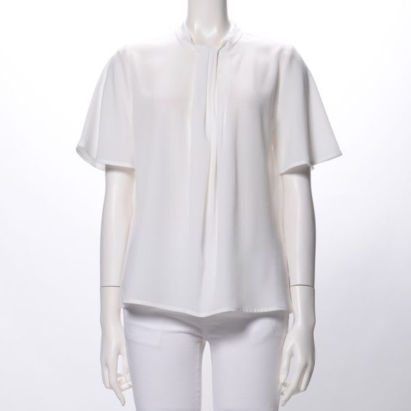 ボウタイ風デザインフレアスリーブブラウス