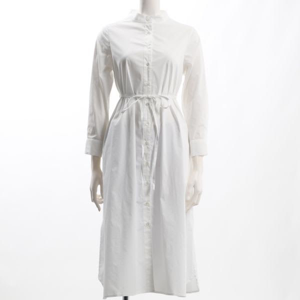 ウエストリボン前開きワンピース