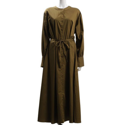 ウエストリボン前開きワンピース