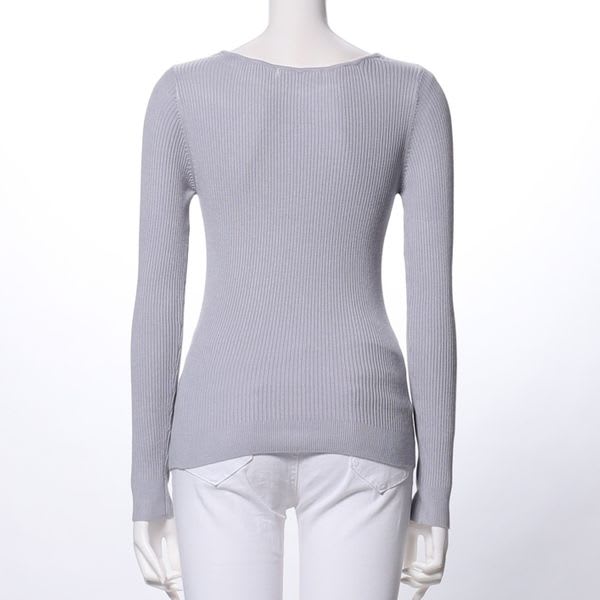 ストーン付きリブニット