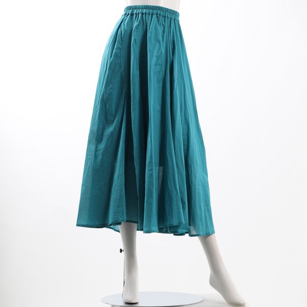 ウエスト総ゴムギャザーフレアスカート