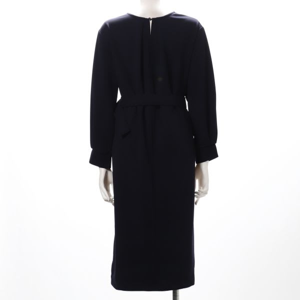 カットジョーゼット素材ベルト付きワンピース