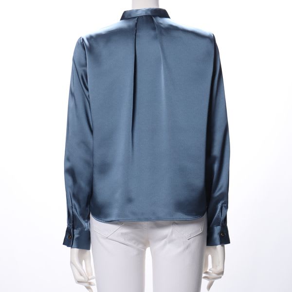 バンドカラータックブラウス