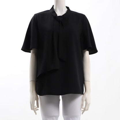 スタンドカラーボウタイブラウス