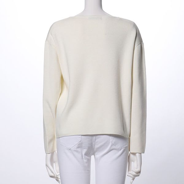 Vネックドロップショルダーニット