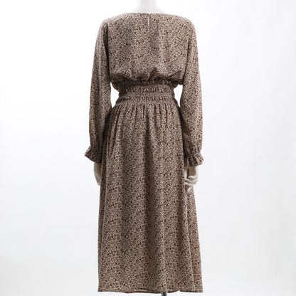 ウエストシャーリング小花柄ワンピース