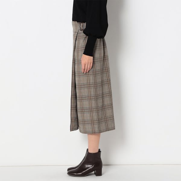 ラップデザインチェック柄スカート