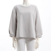 リップル素材クルーネックプルオーバー