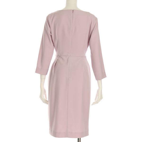 クルーネックウエストリボンワンピース