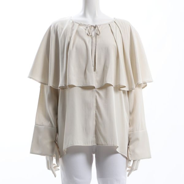 大きめケープディテールブラウス