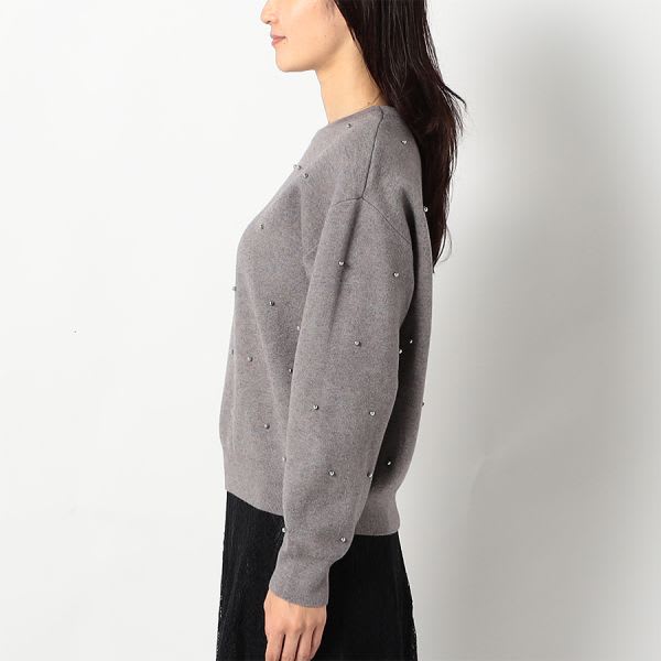 パールデザインラメ入りニット