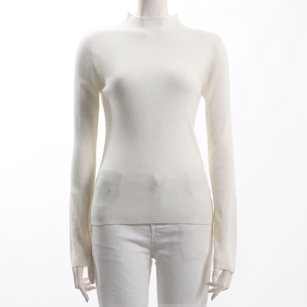 ボトルネックリブニット