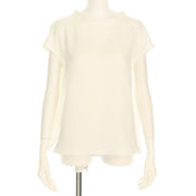 プチハイネックスタンドカラーブラウス