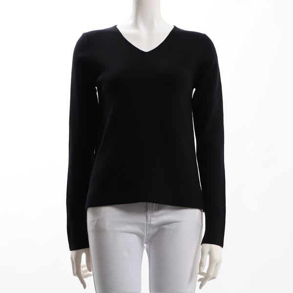 Vネックボリューム袖ニット