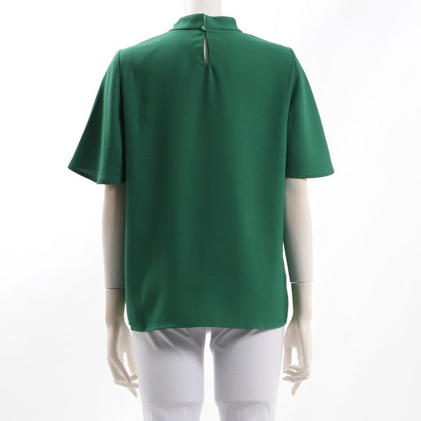 スタンドカラーボウタイブラウス