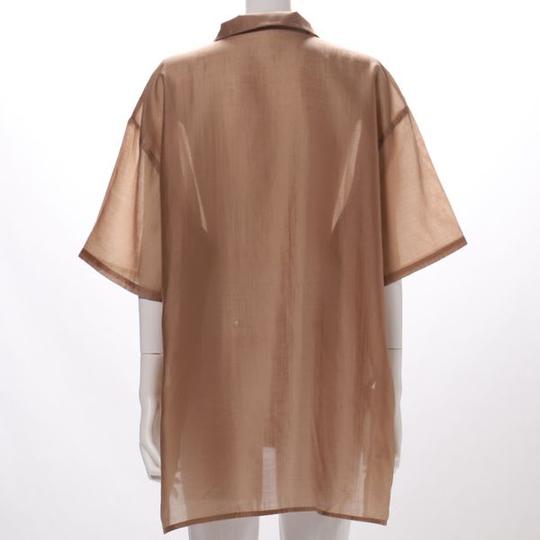 シアー素材オープンカラーシャツ