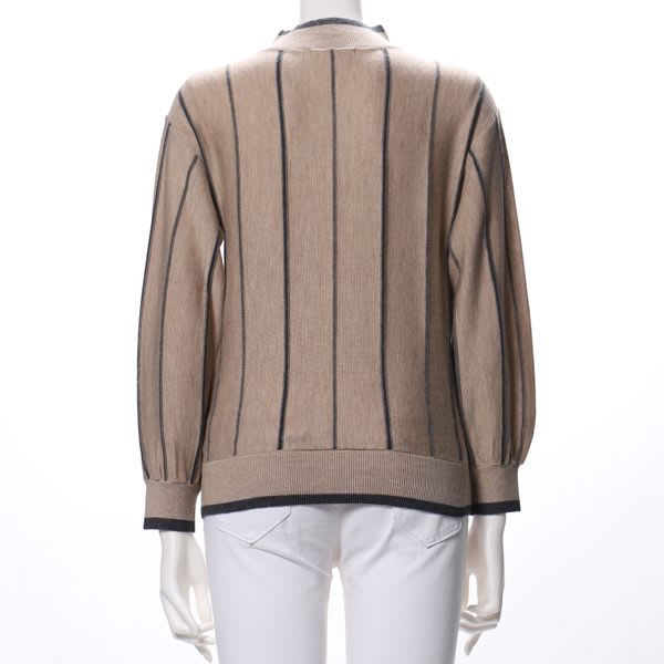 ガーター編みストライプニット