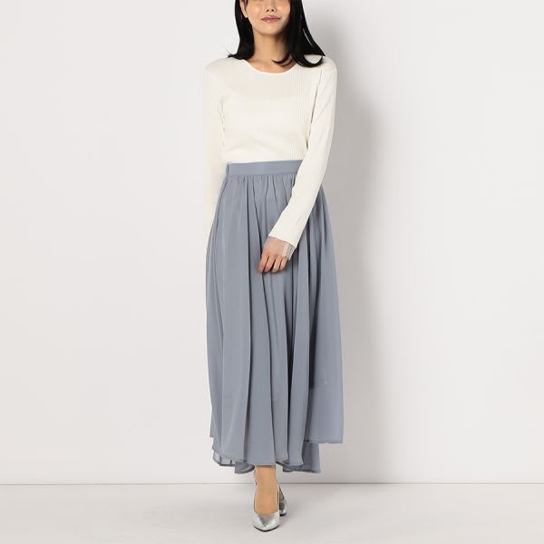 レイヤードデザインリブニット