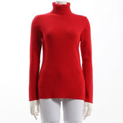 タートルネックリブニット