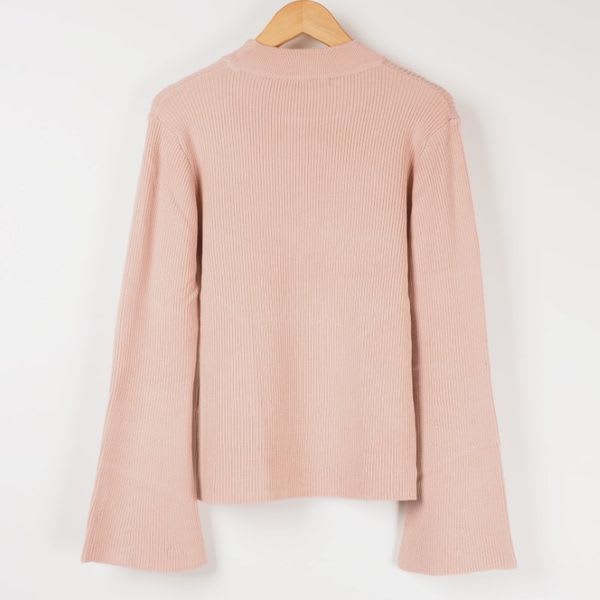 ベルスリーブリブニット